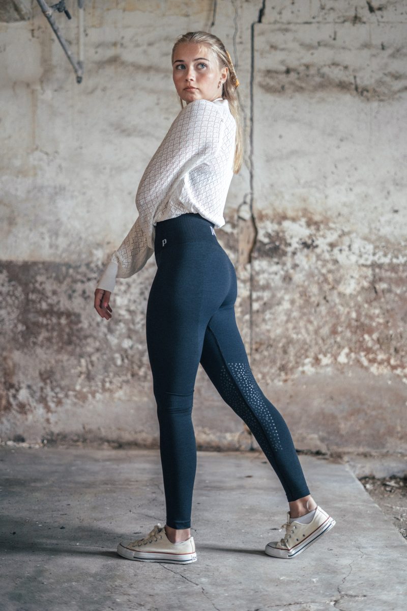 Sandy Navy Riding Leggings Knee Grip-2