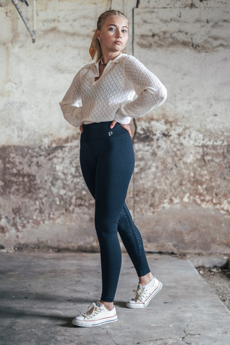 Sandy Navy Riding Leggings Knee Grip