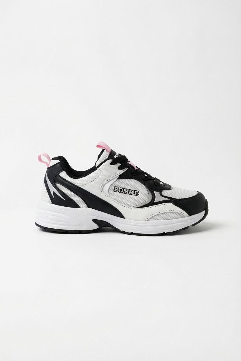 Thea Sneaker, Black:White:Silver